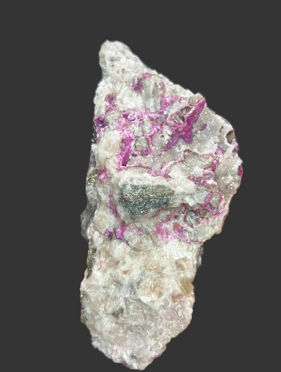 Cobaltoan Calcite with Pyrite, Morocco