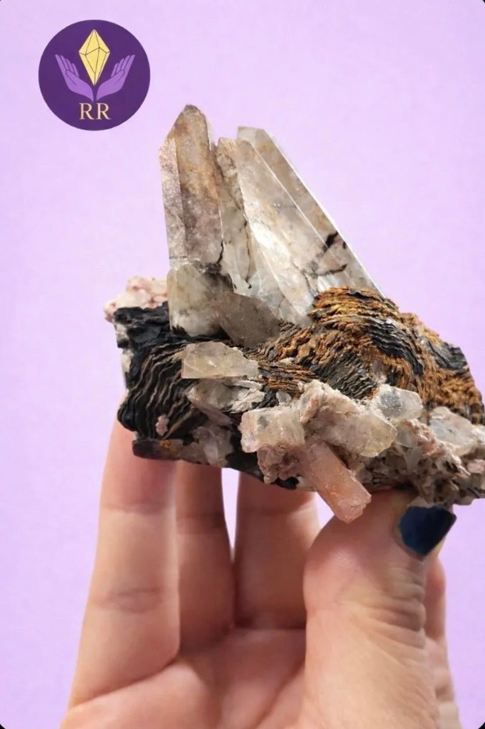 Hematite Quartz with Specularite Rosettes, Jinlong Hill Mine