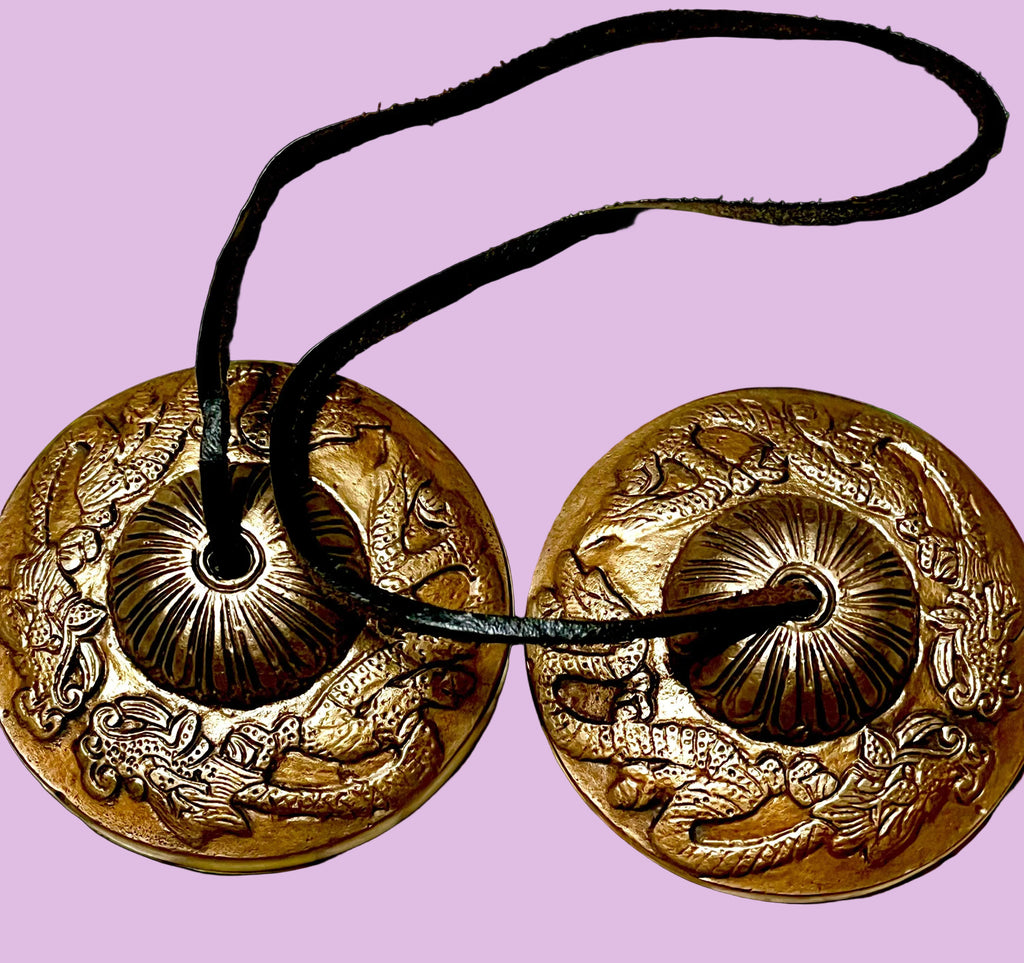 Antique Tingsha Bells, Brass, Large