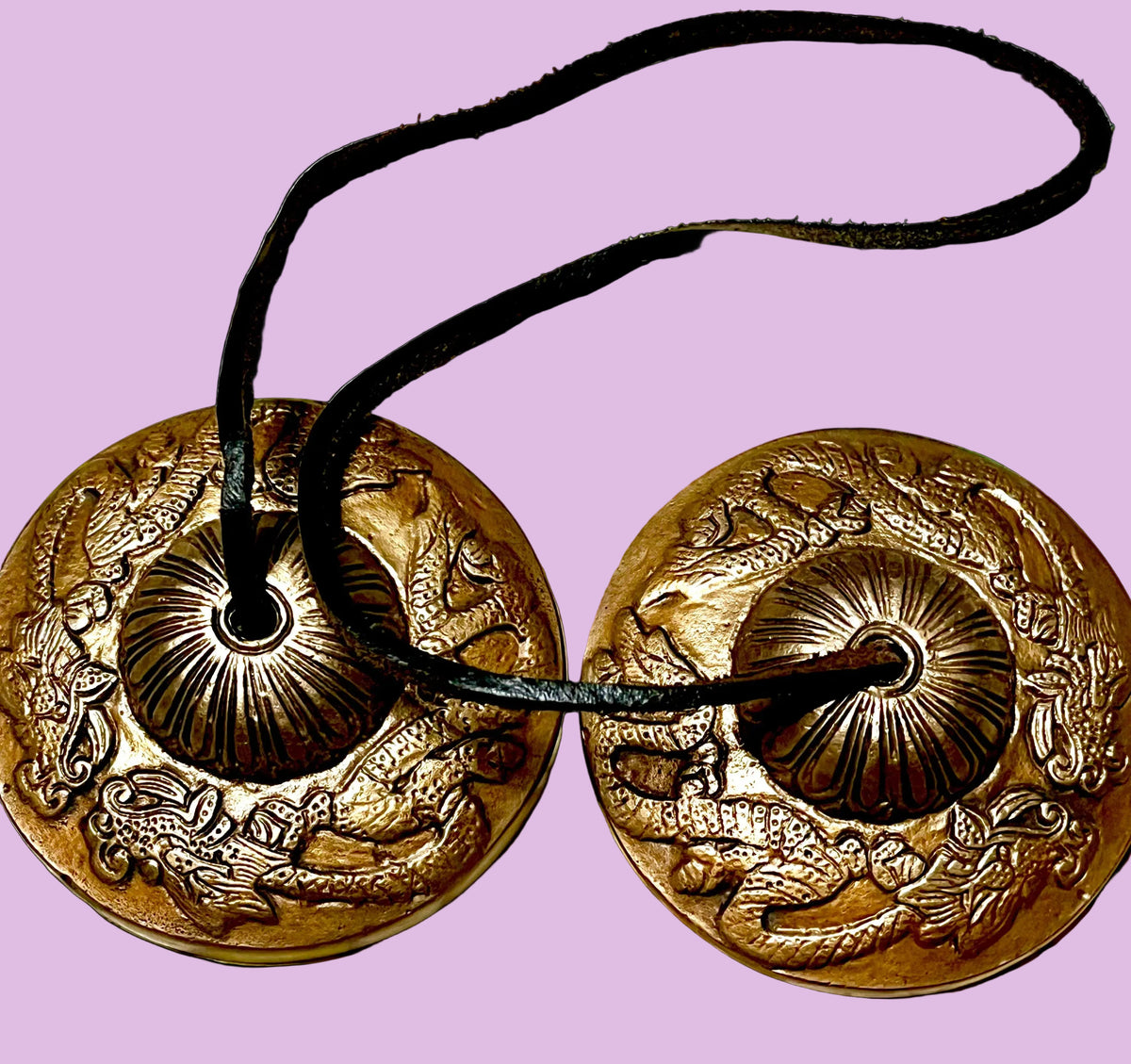 Antique Tingsha Bells, Brass, Large