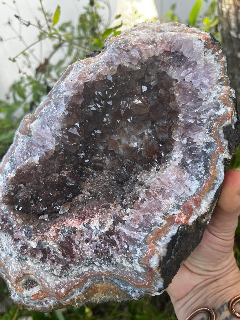 Amethyst Geode - Morocco - Hematite Included