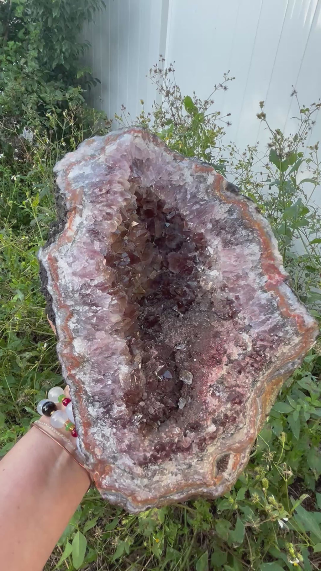 Amethyst Geode - Morocco - Hematite Included